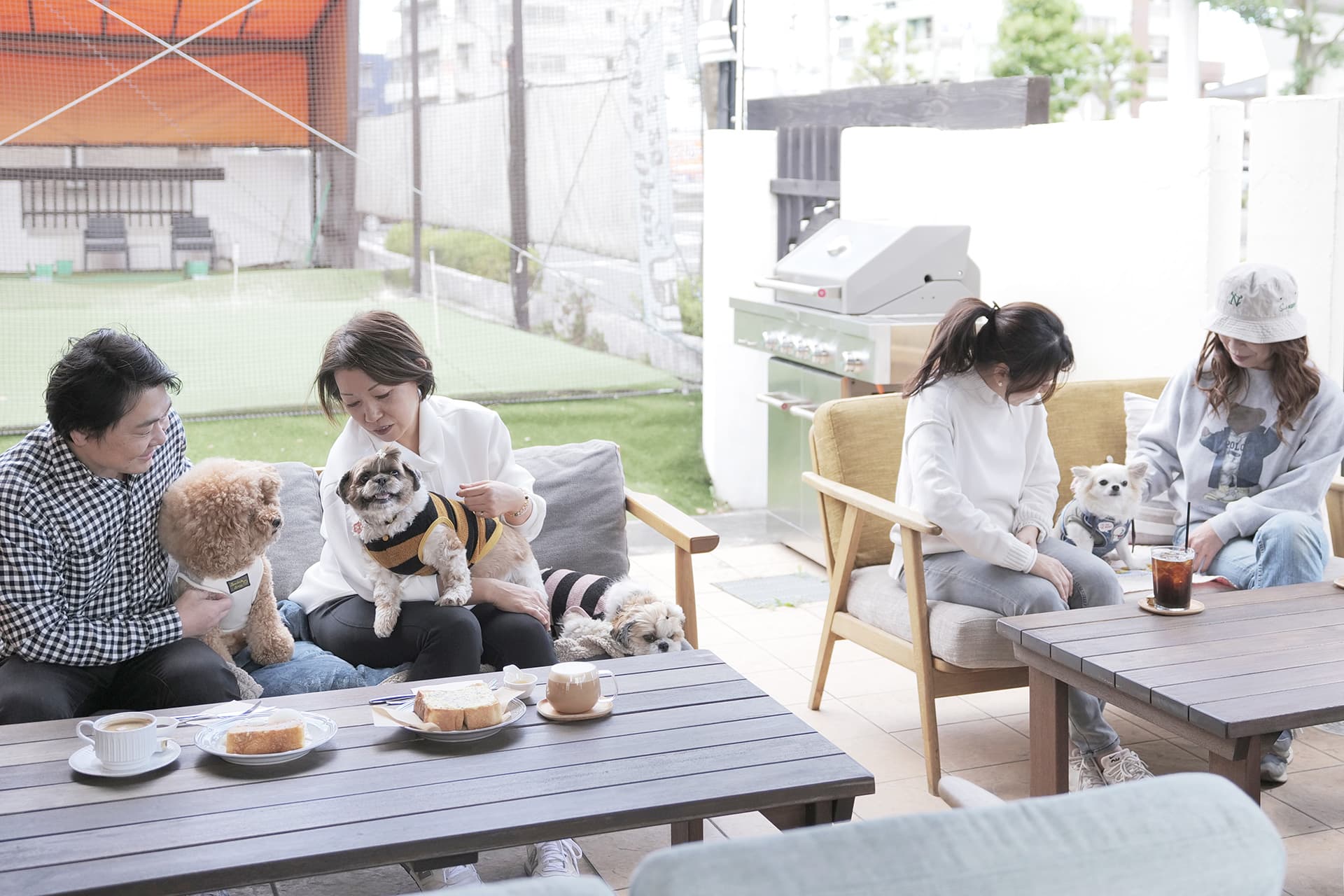 ハーティ・カフェのテラス席の風景